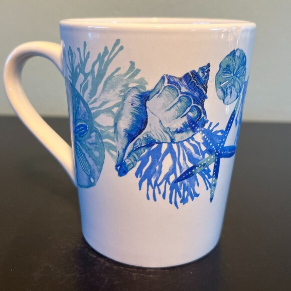 NWT Royal Norfolk SHORE LIVING Mug w/ Seashells & Starfish in Blues & Green - Picture 5 of 12